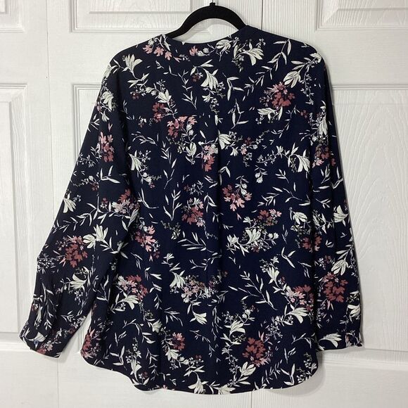 Hilary Radley Floral Blouse Tunic Blue XXL NWT - Picture 3 of 10
